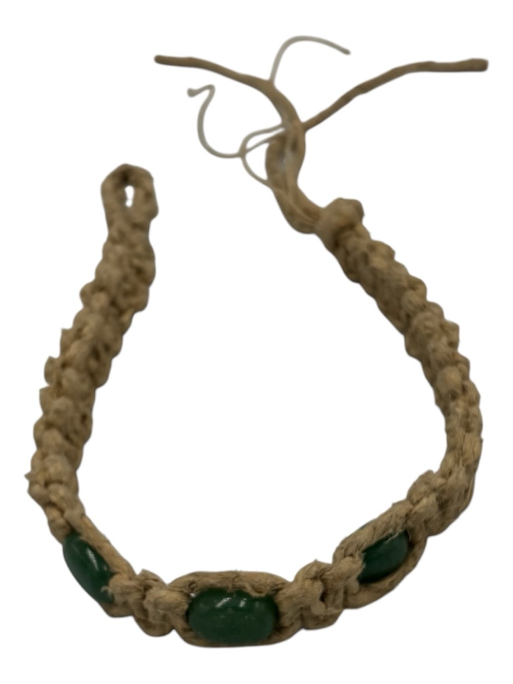 15.5” Handmade Thick Hemp 6.5” Adjustable Necklace W/ 3 Pendant
